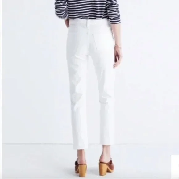 Madewell Straight Crop Denim Jean in Pure White - Picture 5 of 5